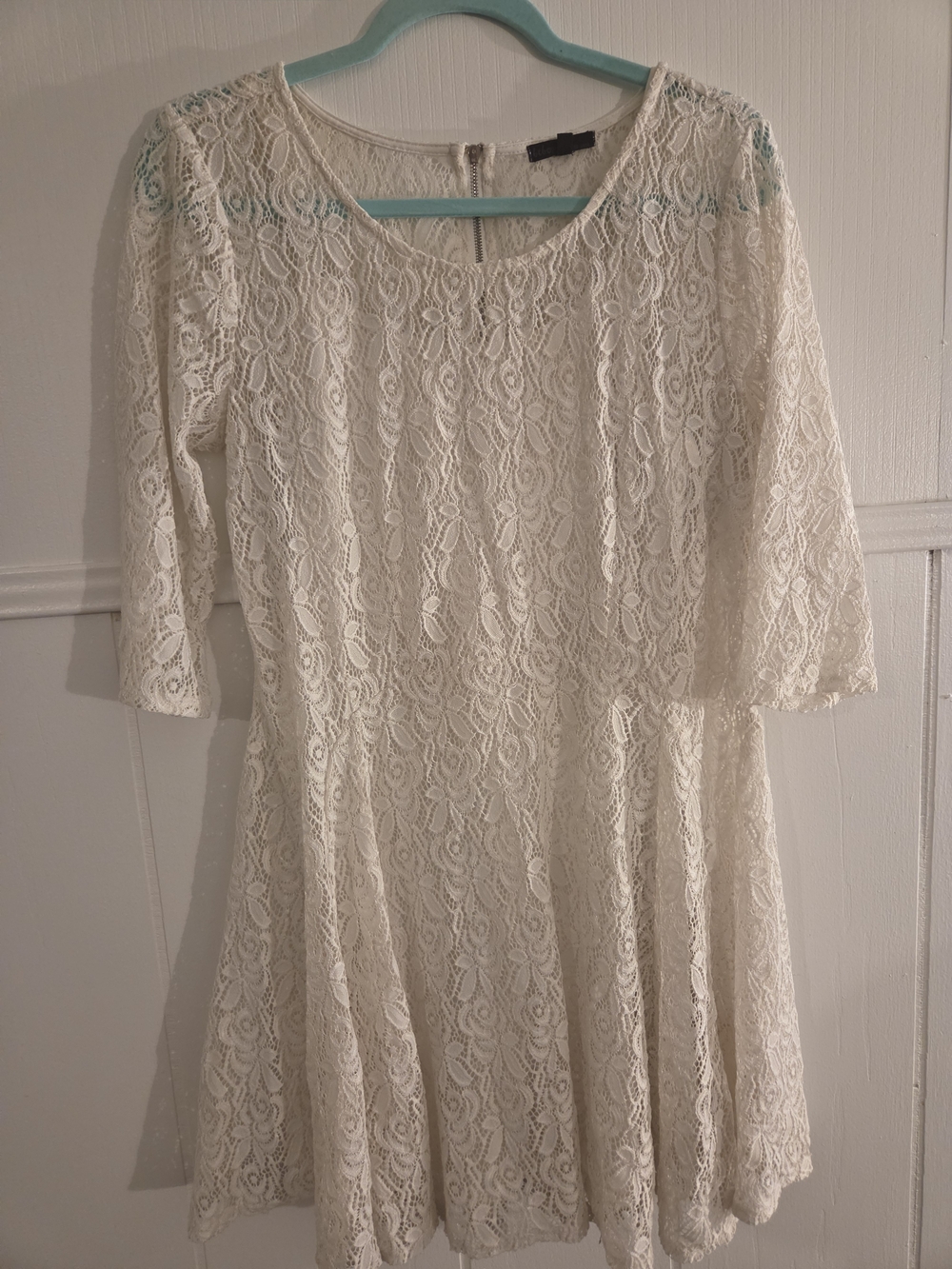 BeBop Ivory Lace Long Sleeve Mini Dress